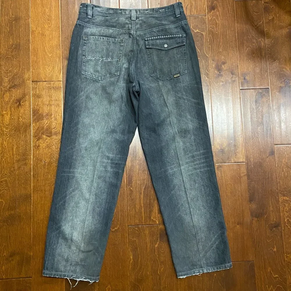 Enyce Vintage Y2K Baggy Fit Distressed Black Denim Jeans Men's Size 36 x 32